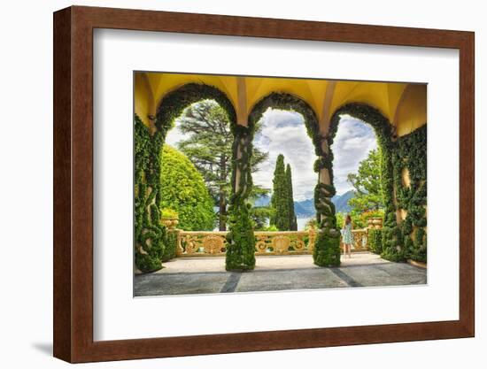 Villa Terrace at Lake Como Italy-George Oze-Framed Photographic Print