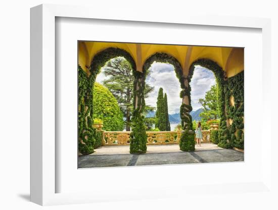 Villa Terrace at Lake Como Italy-George Oze-Framed Photographic Print