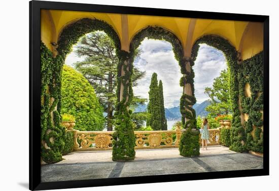 Villa Terrace at Lake Como Italy-George Oze-Framed Photographic Print