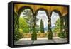 Villa Terrace at Lake Como Italy-George Oze-Framed Stretched Canvas