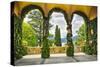 Villa Terrace at Lake Como Italy-George Oze-Stretched Canvas