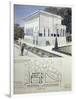 Villa Wagner, Vienna, Design Showing the Exterior of the House, Built of Steel and Concrete 1913-Otto Wagner-Framed Giclee Print