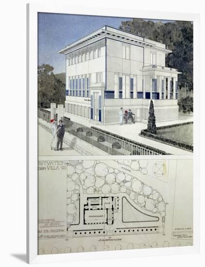 Villa Wagner, Vienna, Design Showing the Exterior of the House, Built of Steel and Concrete 1913-Otto Wagner-Framed Giclee Print