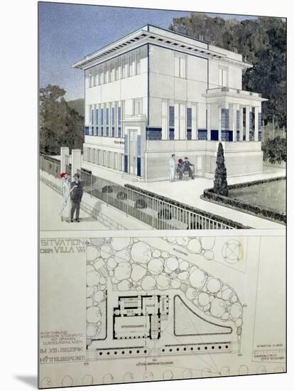 Villa Wagner, Vienna, Design Showing the Exterior of the House, Built of Steel and Concrete 1913-Otto Wagner-Mounted Giclee Print