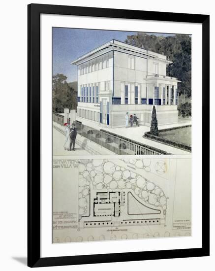 Villa Wagner, Vienna, Design Showing the Exterior of the House, Built of Steel and Concrete 1913-Otto Wagner-Framed Giclee Print