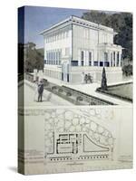 Villa Wagner, Vienna, Design Showing the Exterior of the House, Built of Steel and Concrete 1913-Otto Wagner-Stretched Canvas