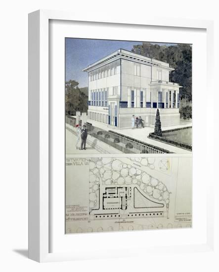 Villa Wagner, Vienna, Design Showing the Exterior of the House, Built of Steel and Concrete 1913-Otto Wagner-Framed Giclee Print