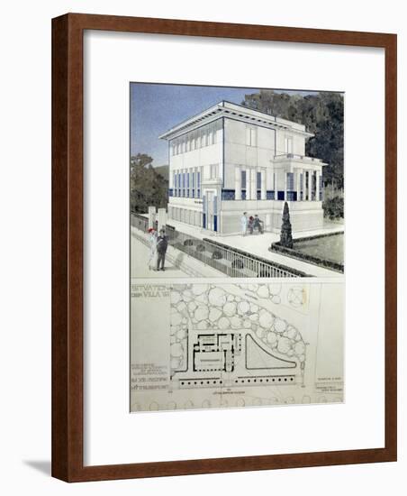 Villa Wagner, Vienna, Design Showing the Exterior of the House, Built of Steel and Concrete 1913-Otto Wagner-Framed Giclee Print