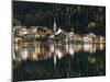 Village Alleghe at Lago di Alleghe at the foot of mount Civetta, Dolomites, Veneto, Italy-Martin Zwick-Mounted Photographic Print