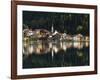 Village Alleghe at Lago di Alleghe at the foot of mount Civetta, Dolomites, Veneto, Italy-Martin Zwick-Framed Photographic Print