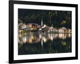 Village Alleghe at Lago di Alleghe at the foot of mount Civetta, Dolomites, Veneto, Italy-Martin Zwick-Framed Photographic Print