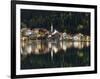 Village Alleghe at Lago di Alleghe at the foot of mount Civetta, Dolomites, Veneto, Italy-Martin Zwick-Framed Photographic Print