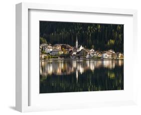 Village Alleghe at Lago di Alleghe at the foot of mount Civetta, Dolomites, Veneto, Italy-Martin Zwick-Framed Photographic Print