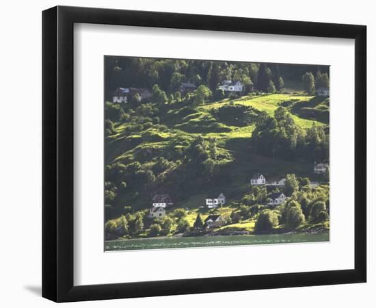 Village along Sogne Fjord, Norway-Russell Young-Framed Photographic Print