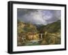 Village and Bridge of Crevola on the Road from Simplon to Domodossola, 1832 (Oil on Canvas)-Jean Charles Joseph Remond-Framed Giclee Print