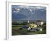 Village and Church South of Lake Myvatn with Hills in the Background, at Skutustadir, Iceland-Waltham Tony-Framed Photographic Print