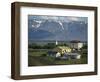 Village and Church South of Lake Myvatn with Hills in the Background, at Skutustadir, Iceland-Waltham Tony-Framed Photographic Print