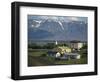 Village and Church South of Lake Myvatn with Hills in the Background, at Skutustadir, Iceland-Waltham Tony-Framed Photographic Print