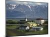 Village and Church South of Lake Myvatn with Hills in the Background, at Skutustadir, Iceland-Waltham Tony-Mounted Photographic Print