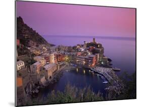 Village and Harbour at Dusk, Vernazza, Cinque Terre, Liguria, Italy, Mediterranean-Patrick Dieudonne-Mounted Photographic Print