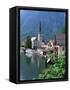 Village and Lake, Hallstatt, Austrian Lakes, Austria-Jean Brooks-Framed Stretched Canvas