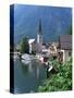 Village and Lake, Hallstatt, Austrian Lakes, Austria-Jean Brooks-Stretched Canvas