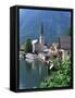 Village and Lake, Hallstatt, Austrian Lakes, Austria-Jean Brooks-Framed Stretched Canvas