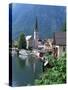 Village and Lake, Hallstatt, Austrian Lakes, Austria-Jean Brooks-Stretched Canvas