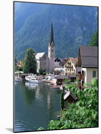 Village and Lake, Hallstatt, Austrian Lakes, Austria-Jean Brooks-Mounted Photographic Print
