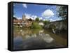 Village and Medieval Bridge over the River Medway, Aylesford, Near Maidstone, Kent, England, UK-Stuart Black-Framed Stretched Canvas