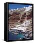 Village and Port, Oia, Santorini, Cyclades, Greek Islands, Greece, Europe-Sakis Papadopoulos-Framed Stretched Canvas