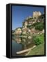 Village and River Dordogne, Beynac, Dordogne, Aquitaine, France-Michael Busselle-Framed Stretched Canvas