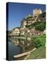 Village and River Dordogne, Beynac, Dordogne, Aquitaine, France-Michael Busselle-Stretched Canvas