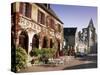 Village and Ruins of Abbey, Longpont, Picardie (Picardy), France-John Miller-Stretched Canvas