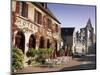 Village and Ruins of Abbey, Longpont, Picardie (Picardy), France-John Miller-Mounted Photographic Print