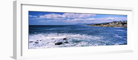 Village at the waterfront, Cambria, San Luis Obispo County, California, USA-null-Framed Photographic Print