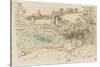 Village avec une ?ise devant un terrain de brousailles et d'arbres-Jean-François Millet-Stretched Canvas