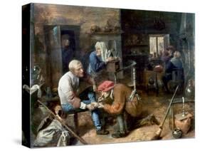 Village Barber-Surgeon-Adriaen Brouwer-Stretched Canvas