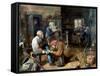 Village Barber-Surgeon-Adriaen Brouwer-Framed Stretched Canvas