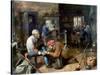 Village Barber-Surgeon-Adriaen Brouwer-Stretched Canvas