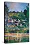 Village Behind the Fence-Paul C?zanne-Stretched Canvas