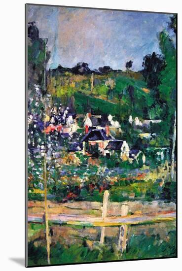 Village Behind The Fence-Paul Cézanne-Mounted Art Print