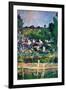 Village Behind The Fence-Paul Cézanne-Framed Art Print