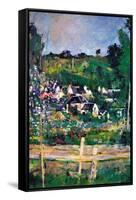 Village Behind The Fence-Paul Cézanne-Framed Stretched Canvas