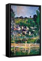 Village Behind The Fence-Paul Cézanne-Framed Stretched Canvas