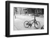 Village Bicycle (b/w)-Erin Clark-Framed Art Print