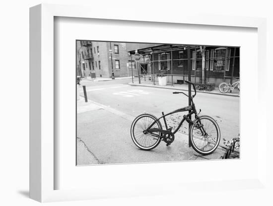 Village Bicycle (b/w)-Erin Clark-Framed Art Print