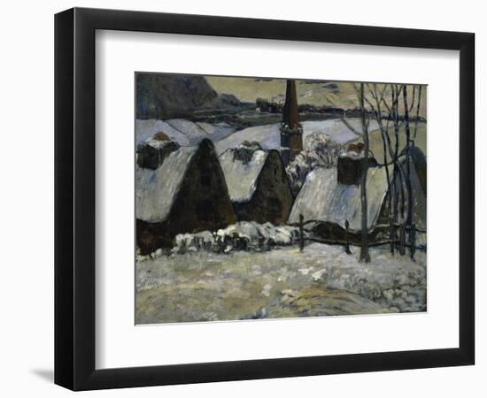 Village Breton Sous la Neige-Paul Gauguin-Framed Giclee Print