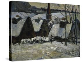 Village Breton Sous la Neige-Paul Gauguin-Stretched Canvas