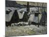 Village Breton Sous la Neige-Paul Gauguin-Mounted Giclee Print